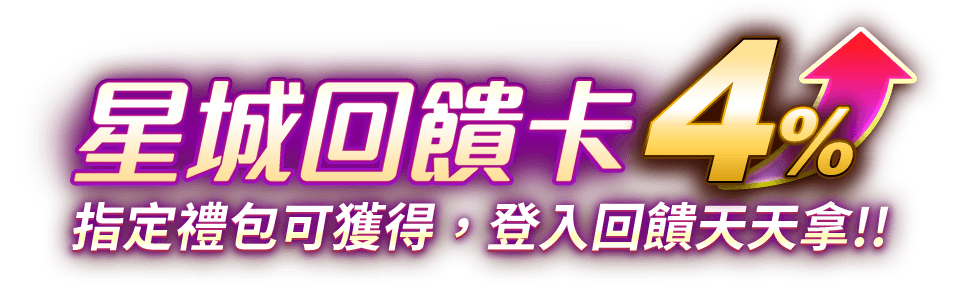 星城回饋卡!星城優惠再加碼,登入回饋天天拿